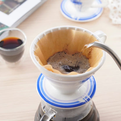 2PK (1-2 Cups) Ceramic Pour over Coffee Dripper, Blue Cornflower - Artisan Series (BB1001-P2)