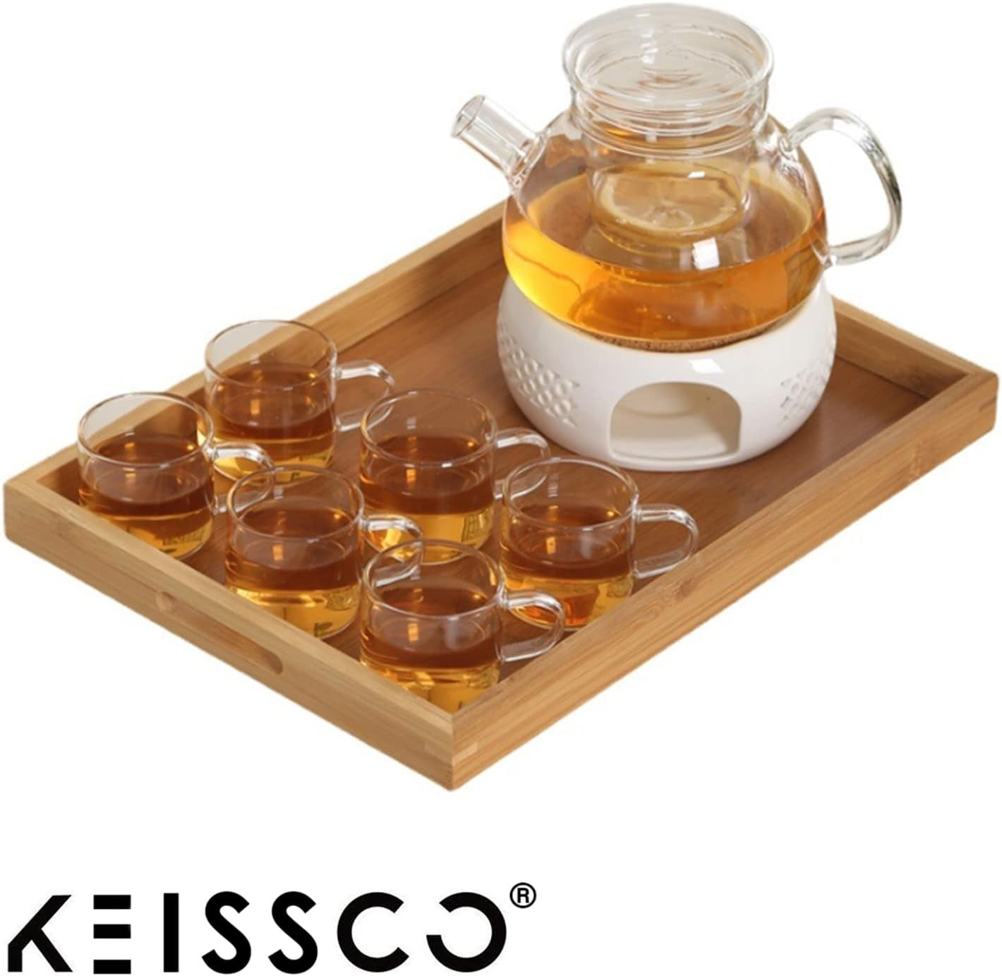 Teapot Warmer, Ceramic Teapot Heater with Cork Cushion Coffee Tea Warmer for Glass, Stainless Steel, Ceramic Teapot and Other Heatproof Dish Warming Use