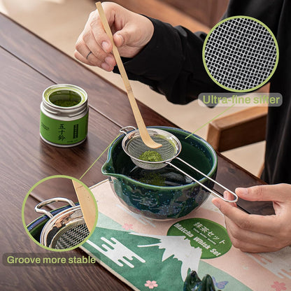 Matcha Whisk Set, 9 Pcs Ceramic Starry Matcha Set for Beginner | Matcha Bowl with Spout and Whisk, Matcha Tea Kit for Matcha Lovers, Ideal Gift for Friend