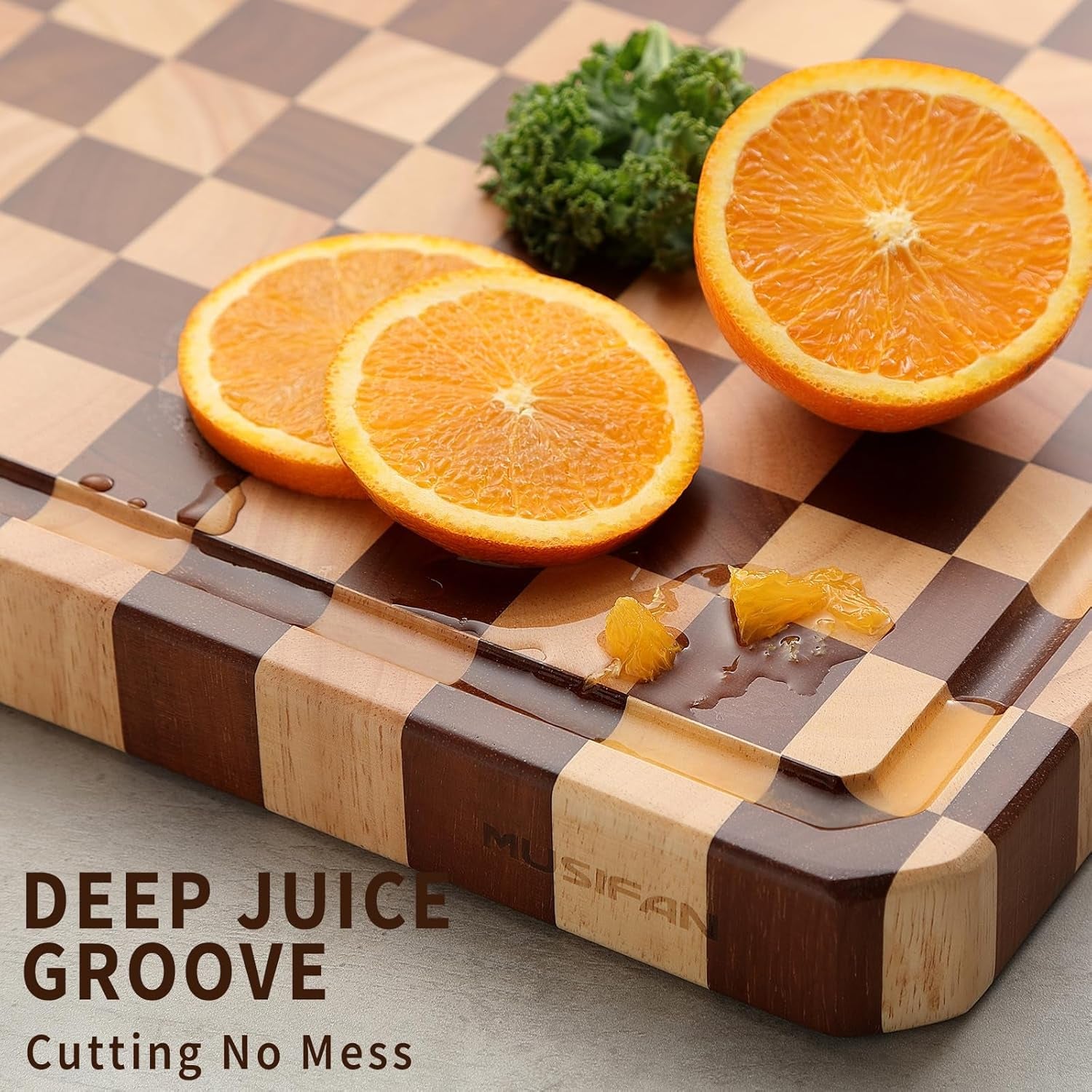 Acacia Wood Cutting Boards for Kitchen-Large Wooden Cutting Boards for Chopping Meat, Cheese, Fruits, and Vegetables