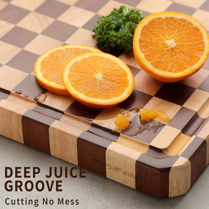 Acacia Wood Cutting Boards for Kitchen-Large Wooden Cutting Boards for Chopping Meat, Cheese, Fruits, and Vegetables