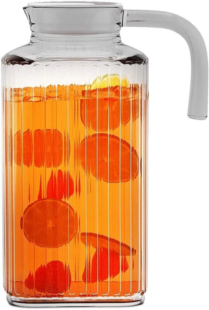 Fridge Pitcher – 60 OZ. Glass Water Fridge Pitcher with Lid by  Practical and Easy to Use Fridge Pitcher Great for Lemonade, Iced Tea, Milk, Cocktails and More Beverages.