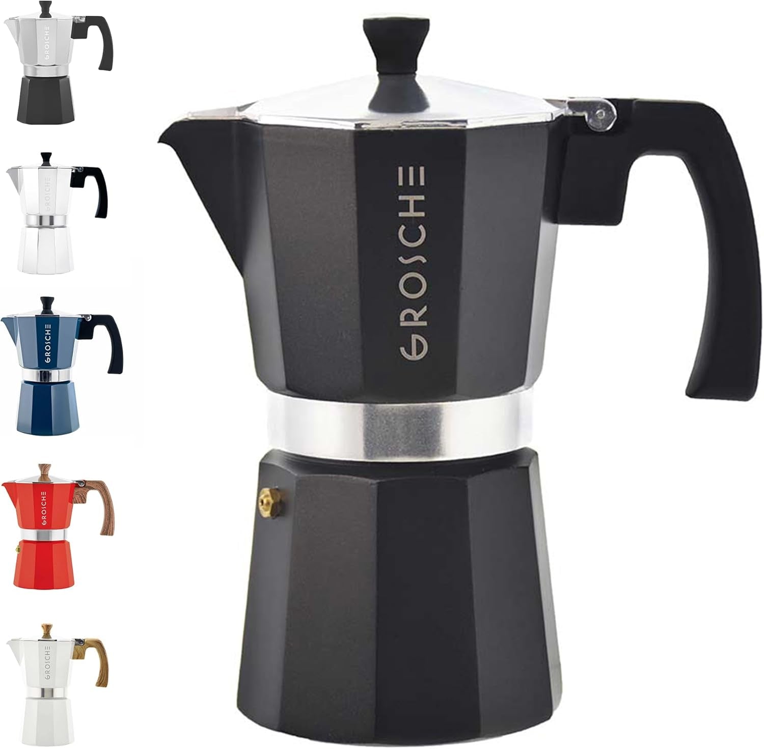 Milano Stovetop Espresso Maker Moka Pot Cuban Coffee Maker Stovetop Coffee Maker Moka Italian Greca Brewer Percolator | 6 Espresso Cup, Black