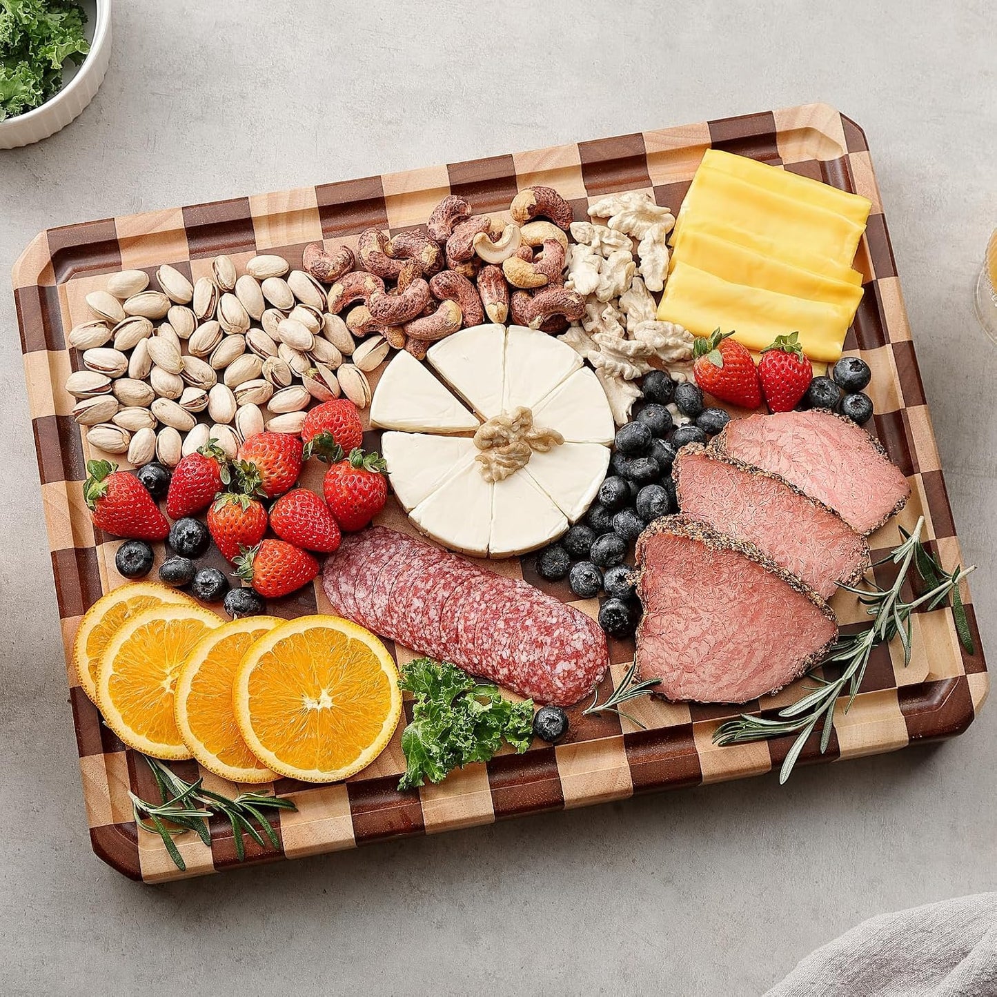 Acacia Wood Cutting Boards for Kitchen-Large Wooden Cutting Boards for Chopping Meat, Cheese, Fruits, and Vegetables