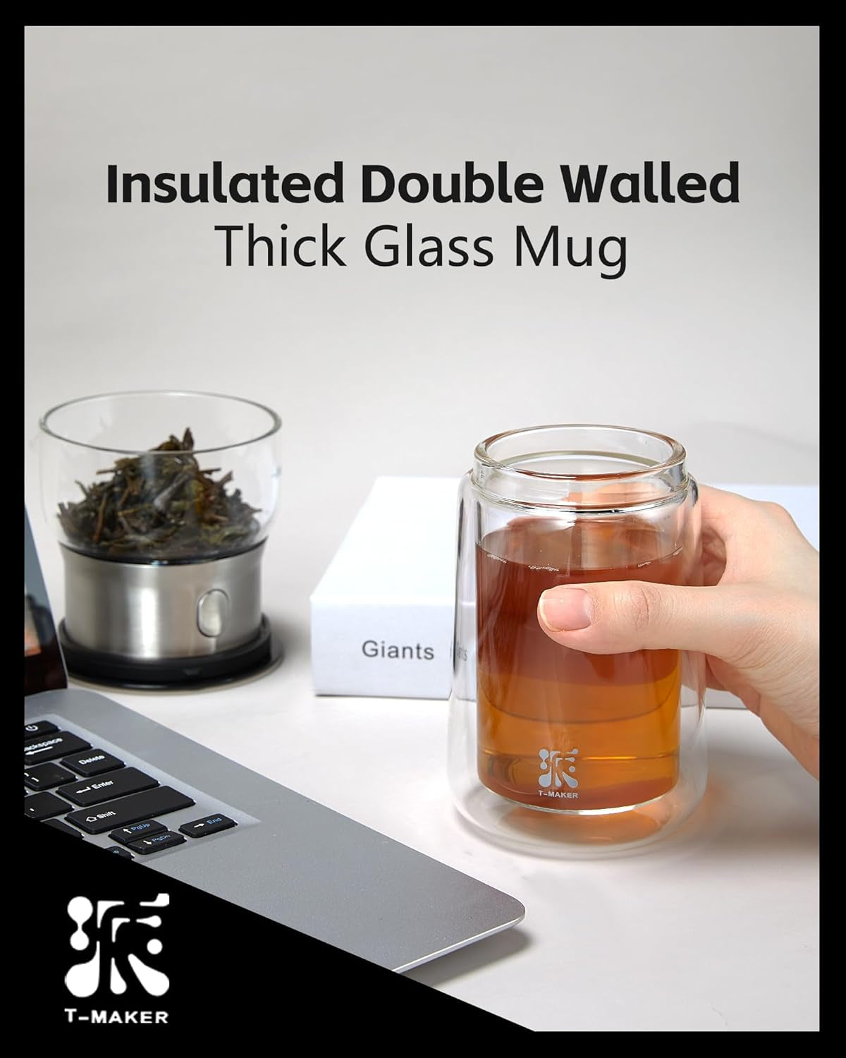 Modern Tea Infuser Teapot, One Touch Tea Maker for Loose Leaf Tea | Glass Magic Tea Pot, Mess Free Tea Steeper with Insulated Mug, Portable Tea Infuser with Case for Tea Lovers