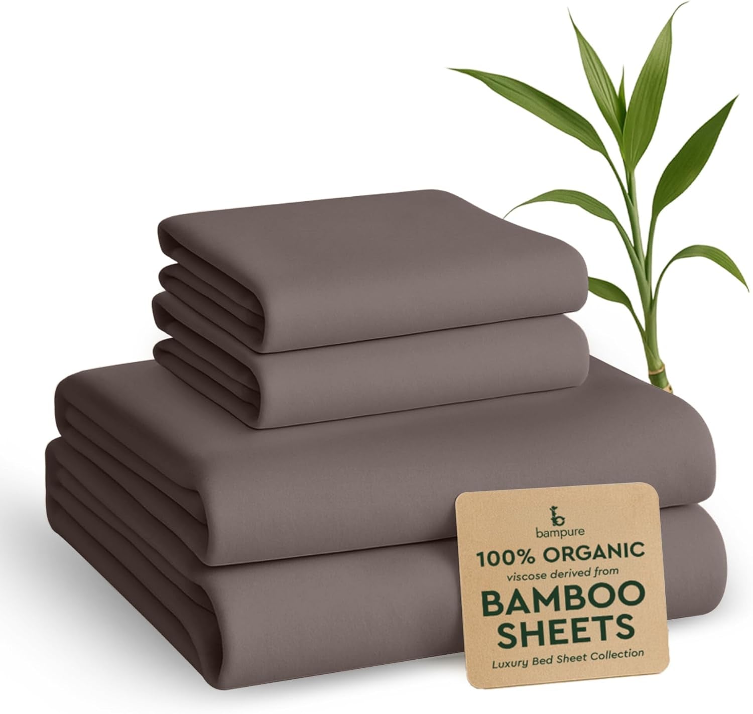 California King Sheet Sets - 100% Pure Viscose Derived from Bamboo Sheets California King Size - Super Soft Viscose Cooling Sheets for Hot Sleepers - up to 16’’ Deep Pocket (S Gray)