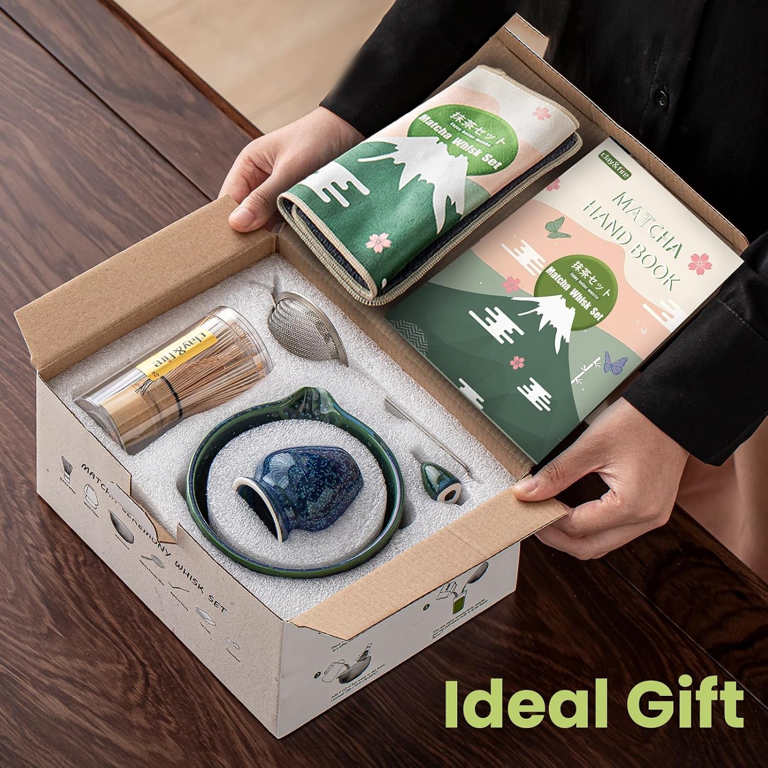 Matcha Whisk Set, 9 Pcs Ceramic Starry Matcha Set for Beginner | Matcha Bowl with Spout and Whisk, Matcha Tea Kit for Matcha Lovers, Ideal Gift for Friend