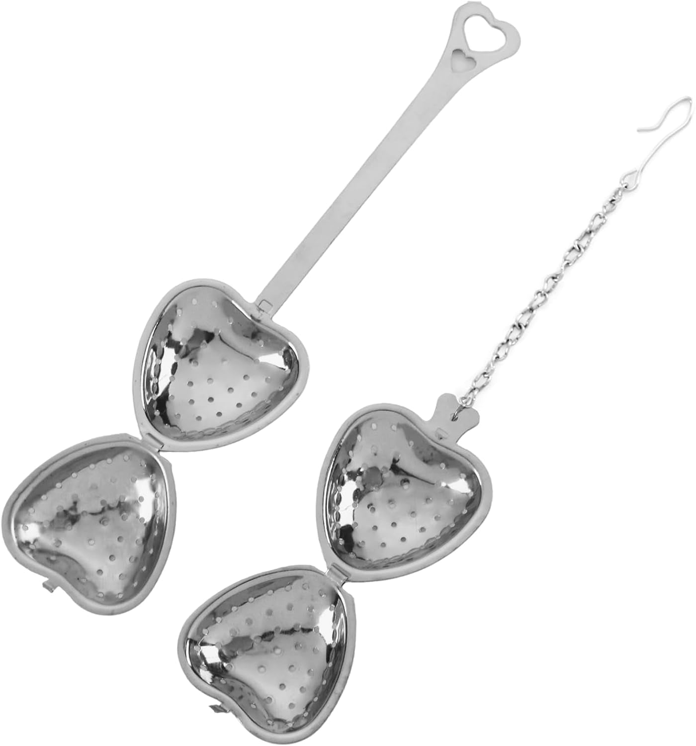 2Pcs Tea Strainers for Loose Tea Spoon - Heart Tea Steeper Tea Filter Fine Mesh Strainer Stainless Steel Tea Diffuser Tea Infuser Spoon - Loose Tea Steeper Tea Infuser