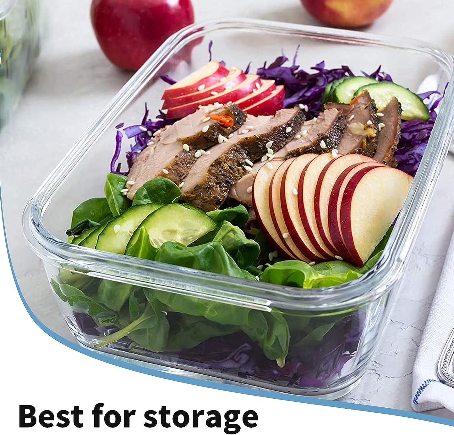 15 Packs Glass Food Storage Container with Airtight Lids,Stackable Square Meal Prep Containers for Kitchen Freezer,Round Glass Lunch Box