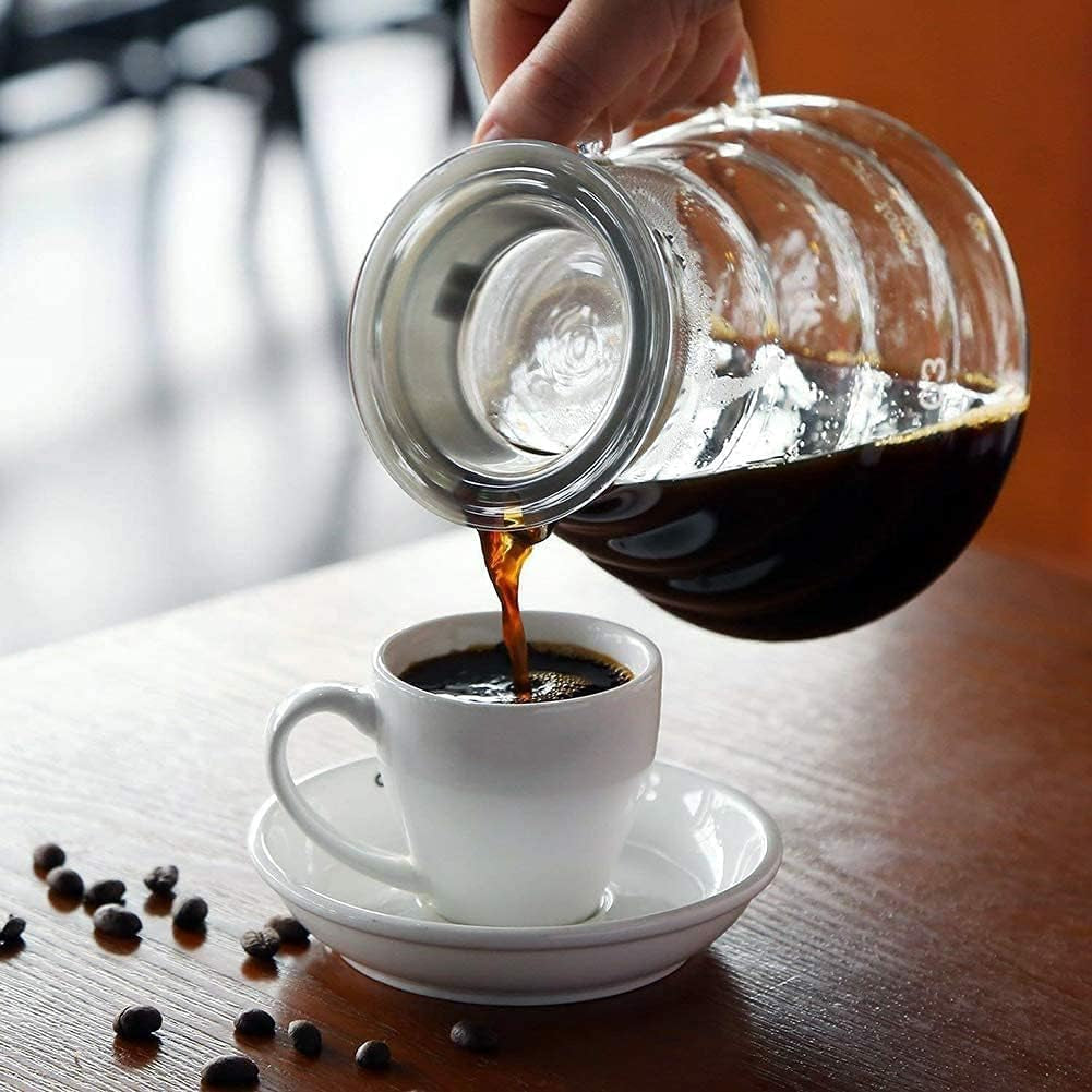 800Ml Clear Glass Range Coffee Server,Standard Glass Coffee Carafe, Coffee Pot