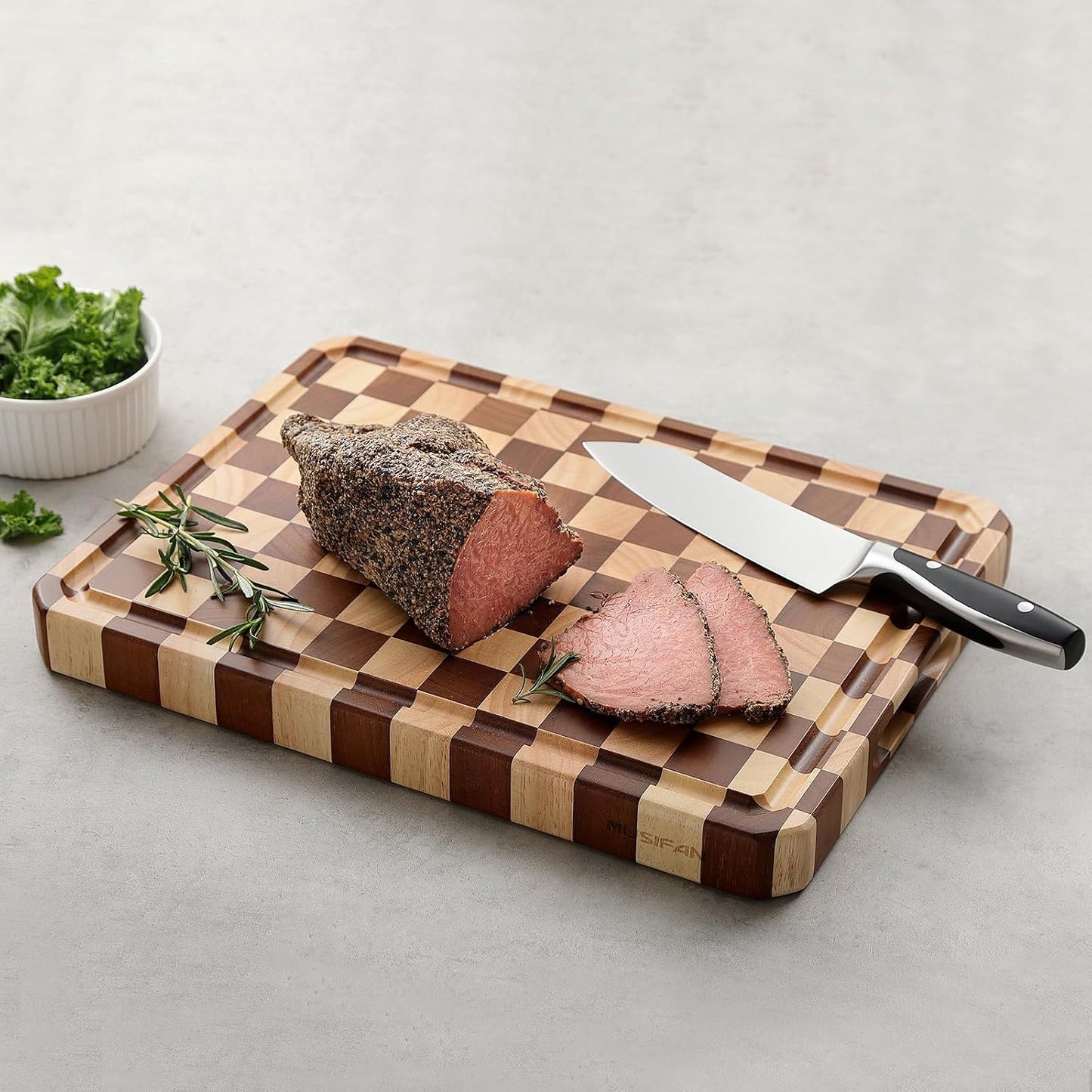 Acacia Wood Cutting Boards for Kitchen-Large Wooden Cutting Boards for Chopping Meat, Cheese, Fruits, and Vegetables