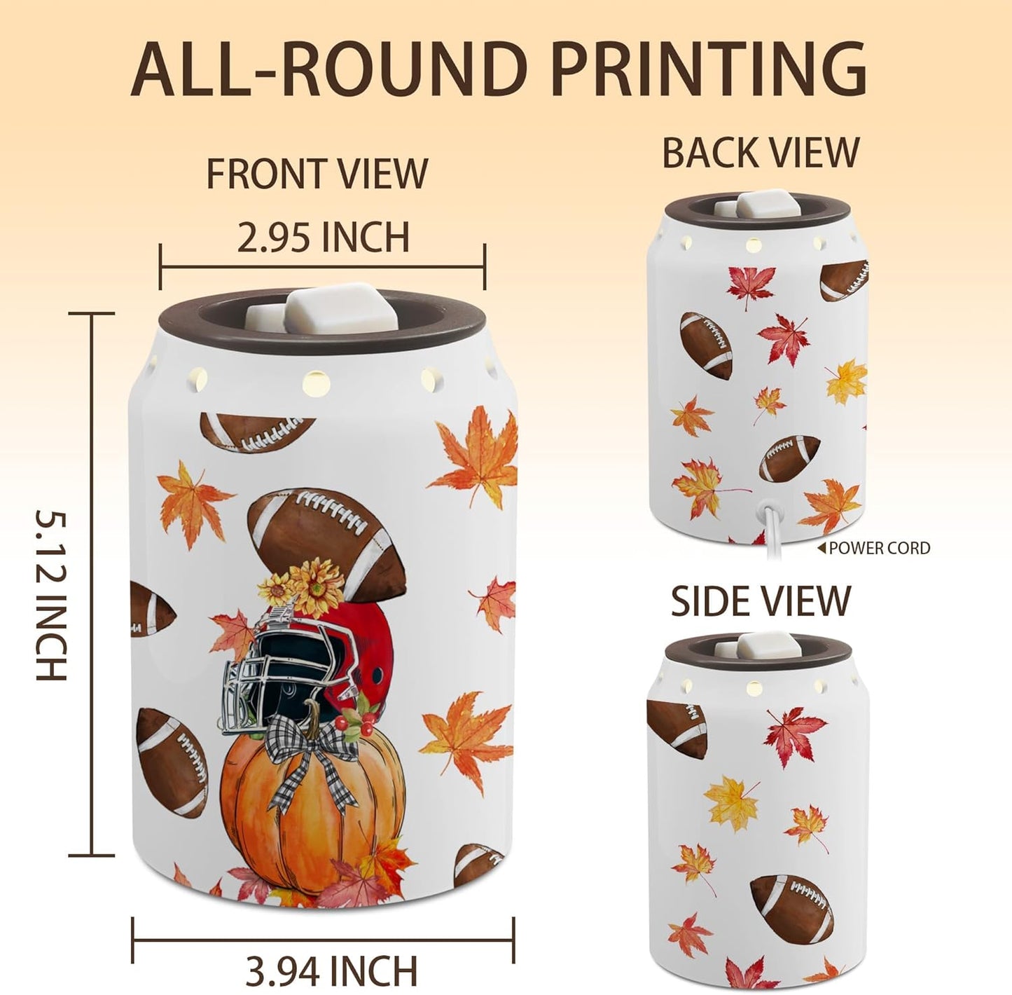 Fall Decorations for Home, Fall Wax Melt Warmer, Football Decor | Football, Autumn Decor, Pumpkin Decorations, Kitchen, Bathroom, Farm Housewarming Gifts