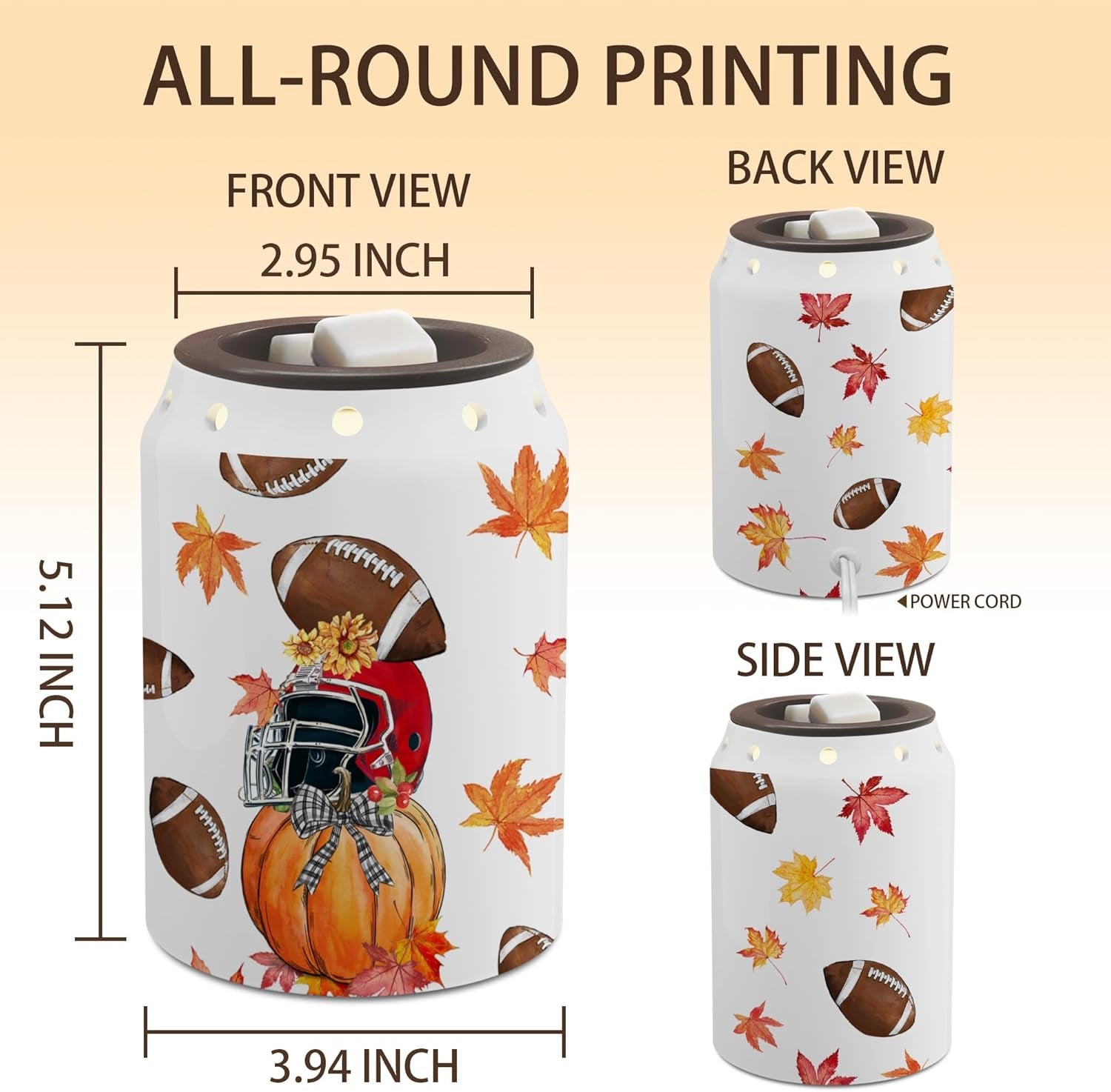 Fall Decorations for Home, Fall Wax Melt Warmer, Football Decor | Football, Autumn Decor, Pumpkin Decorations, Kitchen, Bathroom, Farm Housewarming Gifts