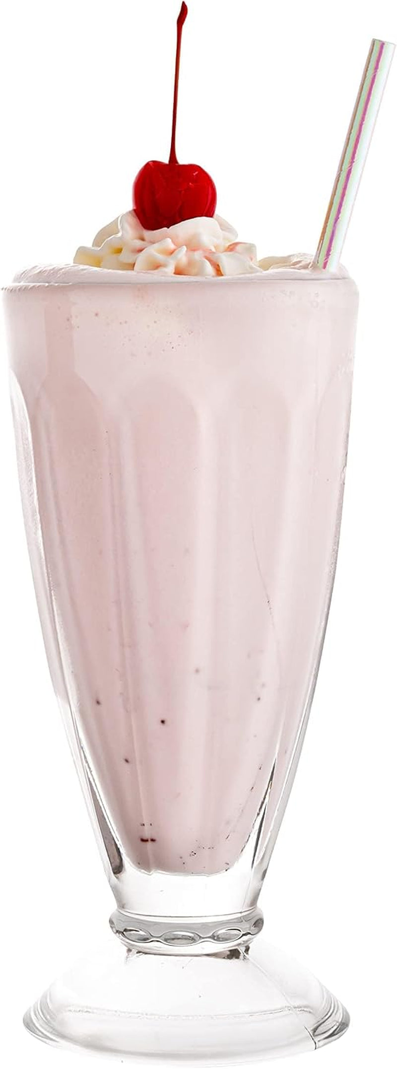 Milkshake Glasses, Set of 12 Footed Ice Cream Cups, 11.5 Ounce Milkshake Cups, Thick and Durable Dessert Cups Glass, Ice Cream Bowls, Sundae Glasses