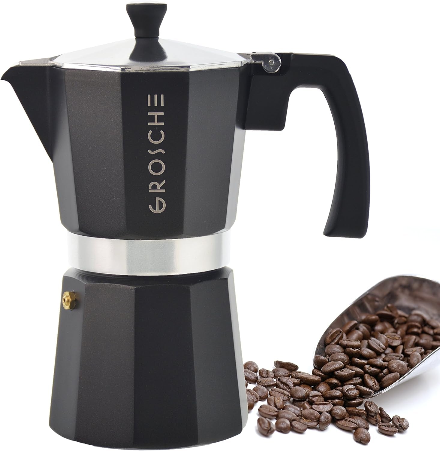 Milano Stovetop Espresso Maker Moka Pot Cuban Coffee Maker Stovetop Coffee Maker Moka Italian Greca Brewer Percolator | 6 Espresso Cup, Black