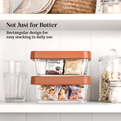Glass Butter Dish with Ceramic Lid, Large Butter Container for 3 Sticks, 2-In-1 Butter Dish with Lid for Countertop, Multi-Purpose Preserving Keepers and Tray, Dishwasher Safe-Cozy Gift