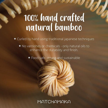 Premium Matcha Green Tea Whisk - 100 Prong -  Traditional Japanese Bamboo Matcha Whisk - Green Tea, Matcha Latte, Matcha Ceremonial Powder, Matcha Tea - the Perfect Matcha Ceremony Whisk