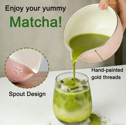 Matcha Whisk, Handcrafted Bamboo Whisk for Matcha Powder (Cherry Bloom-Pink)