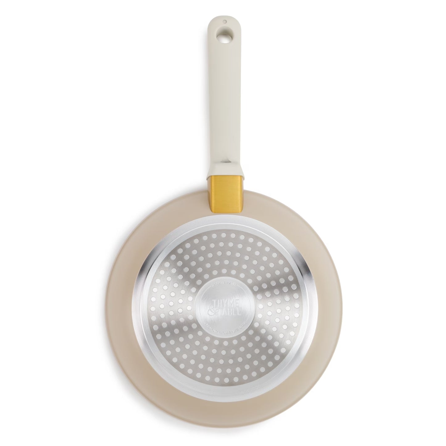 Thyme & Table 8" Ceramic Non-Stick Granite Collection Non-Toxic Fry Pan - Taupe & Gold
