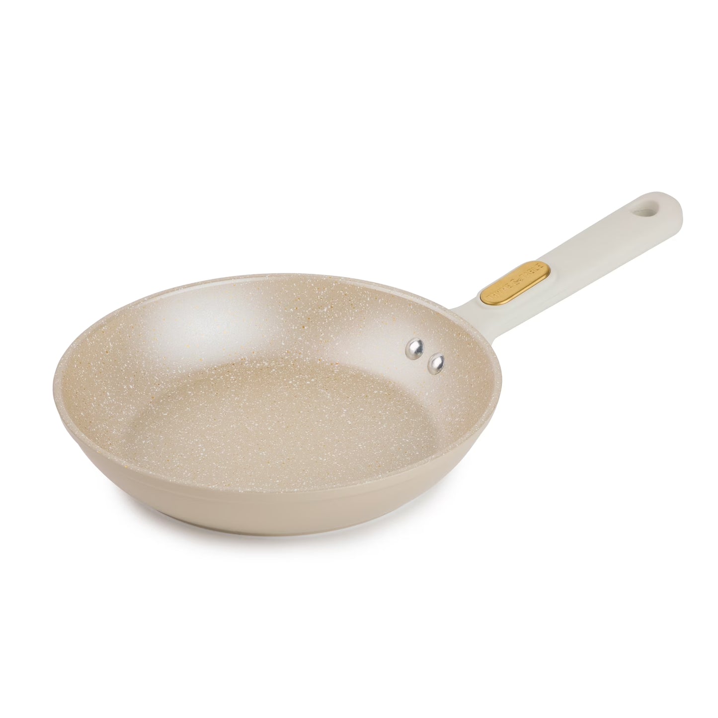 Thyme & Table 8" Ceramic Non-Stick Granite Collection Non-Toxic Fry Pan - Taupe & Gold