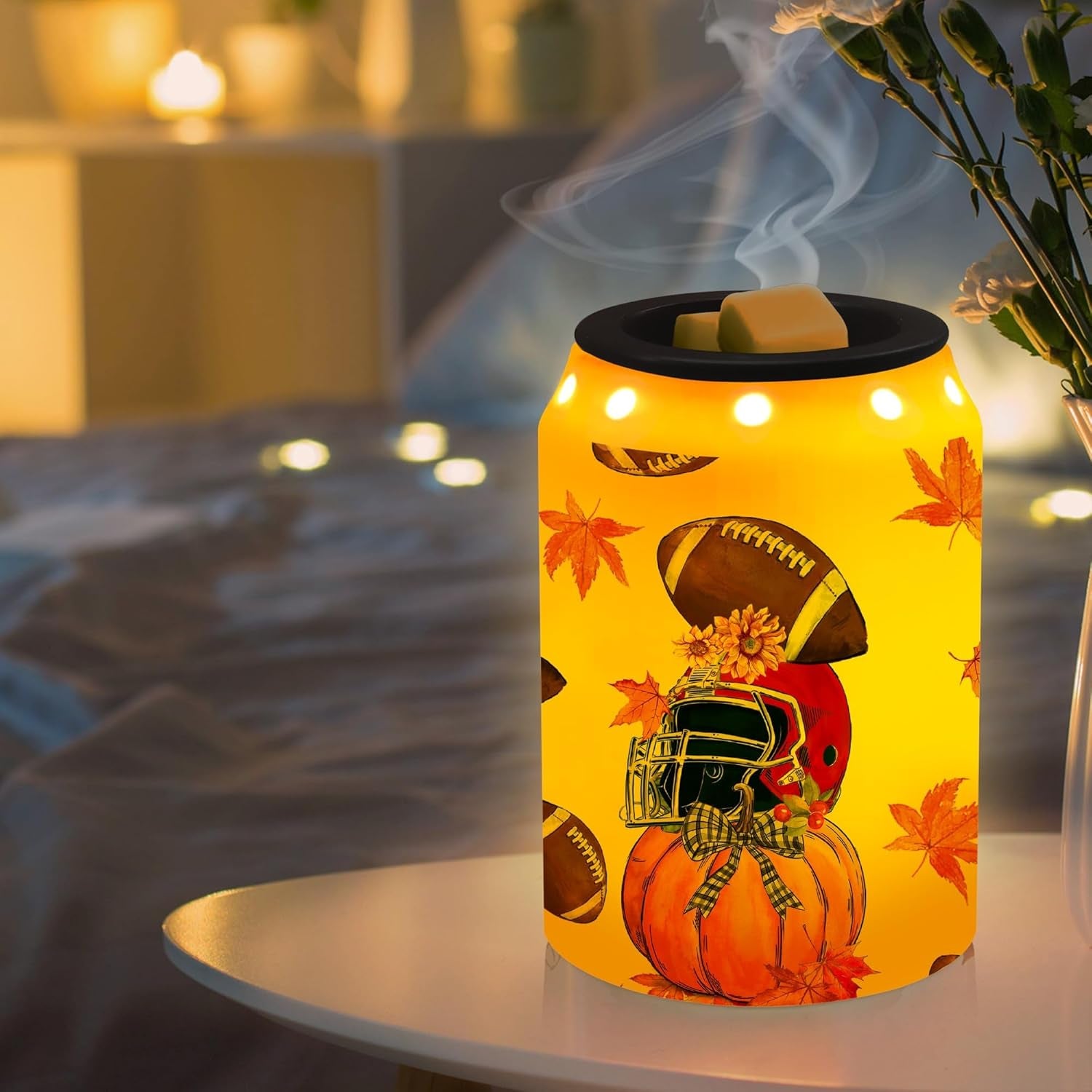 Fall Decorations for Home, Fall Wax Melt Warmer, Football Decor | Football, Autumn Decor, Pumpkin Decorations, Kitchen, Bathroom, Farm Housewarming Gifts
