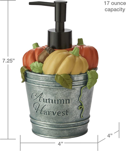 Fall/Harvest/Autumn Bucket Soap Dispenser for Bath/Kitchen & Gift, Multi