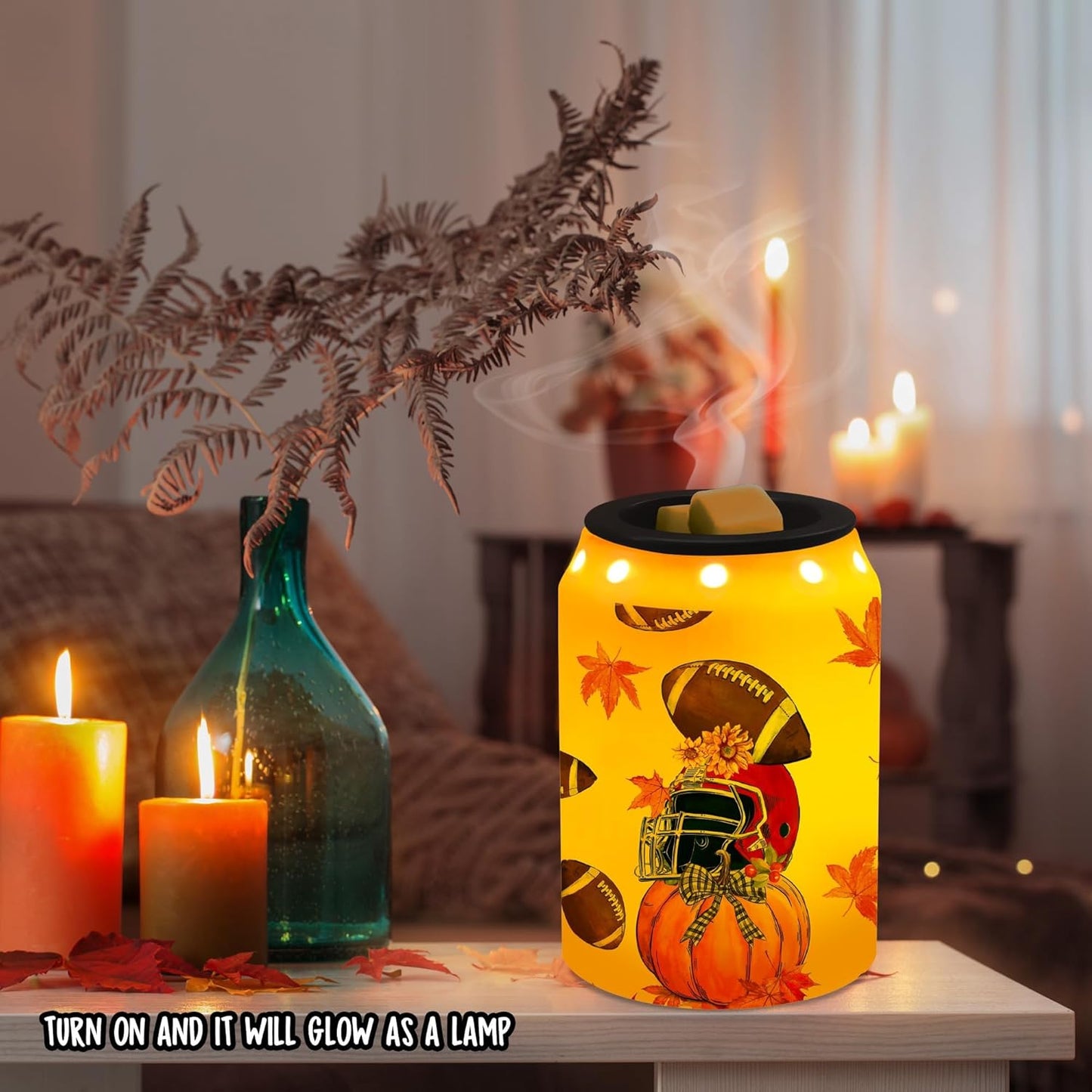 Fall Decorations for Home, Fall Wax Melt Warmer, Football Decor | Football, Autumn Decor, Pumpkin Decorations, Kitchen, Bathroom, Farm Housewarming Gifts
