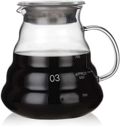 800Ml Clear Glass Range Coffee Server,Standard Glass Coffee Carafe, Coffee Pot