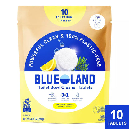 Blueland Lemon Cedar Toilet Bowl Cleaning Tablets - 8.4Oz/10Ct: Hypoallergenic, Vegan