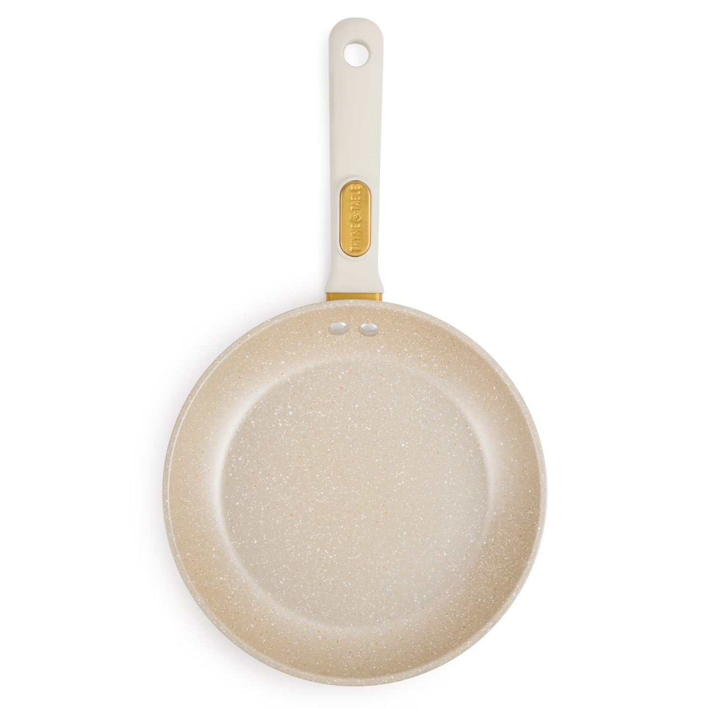 Thyme & Table 8" Ceramic Non-Stick Granite Collection Non-Toxic Fry Pan - Taupe & Gold