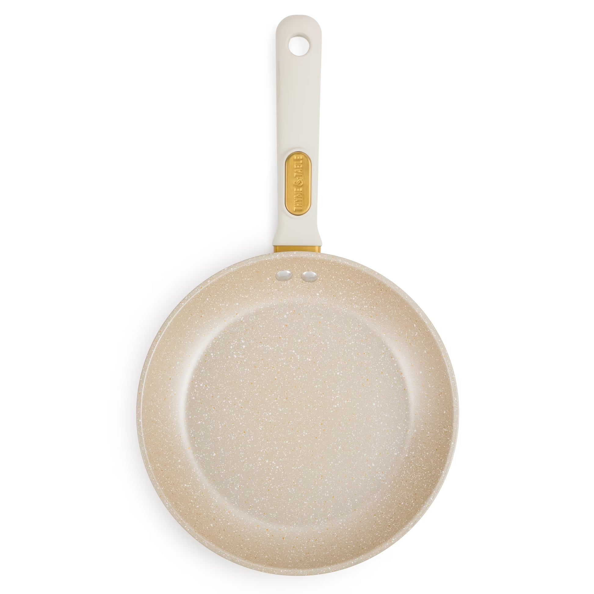 Thyme & Table 8" Ceramic Non-Stick Granite Collection Non-Toxic Fry Pan - Taupe & Gold