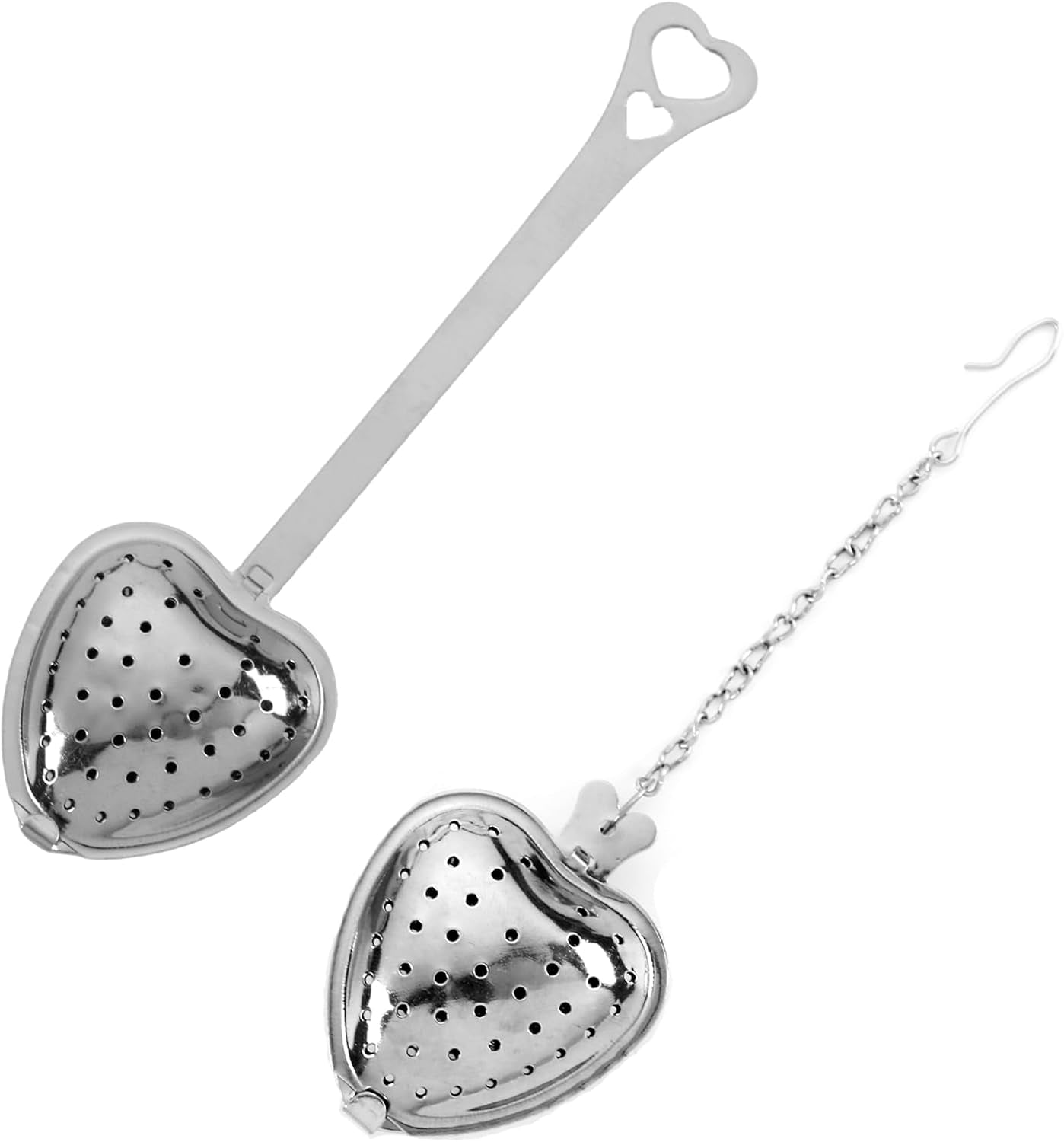 2Pcs Tea Strainers for Loose Tea Spoon - Heart Tea Steeper Tea Filter Fine Mesh Strainer Stainless Steel Tea Diffuser Tea Infuser Spoon - Loose Tea Steeper Tea Infuser