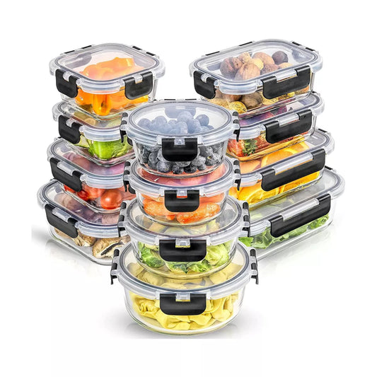 Joyful by Joyjolt 24 Piece Glass Storage Containers with Leakproof Lids Set