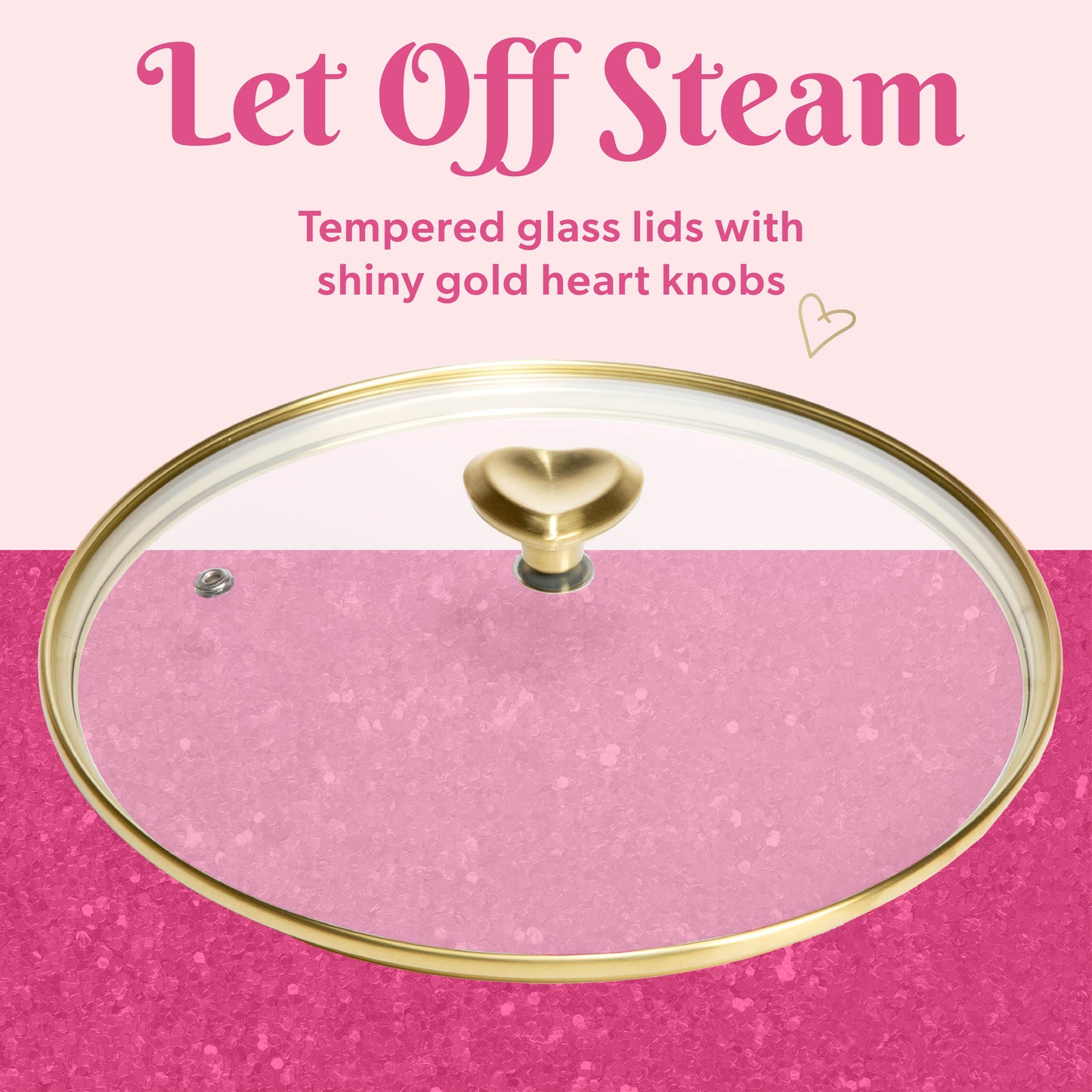 10-Piece Ceramic Nonstick Cookware Set with Pots & Pans, Clean Ceramic™ Coating, Faceted Pink Design