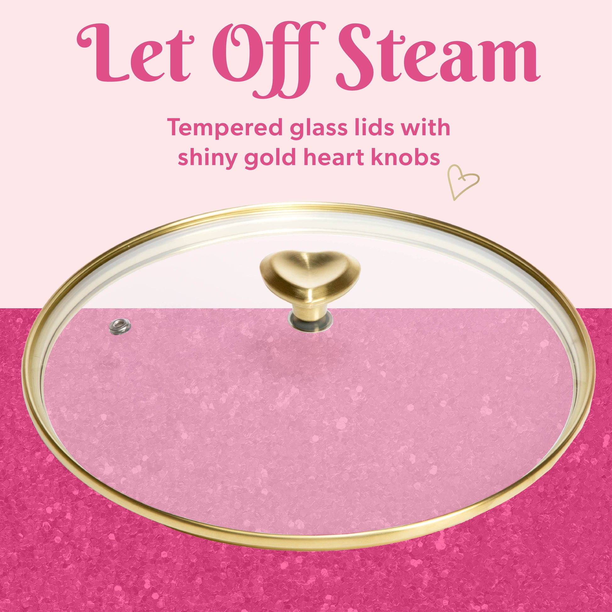 10-Piece Ceramic Nonstick Cookware Set with Pots & Pans, Clean Ceramic™ Coating, Faceted Pink Design