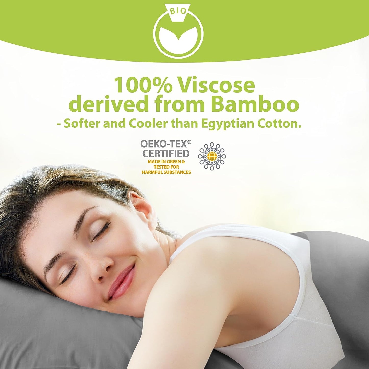 California King Sheet Sets - 100% Pure Viscose Derived from Bamboo Sheets California King Size - Super Soft Viscose Cooling Sheets for Hot Sleepers - up to 16’’ Deep Pocket (S Gray)