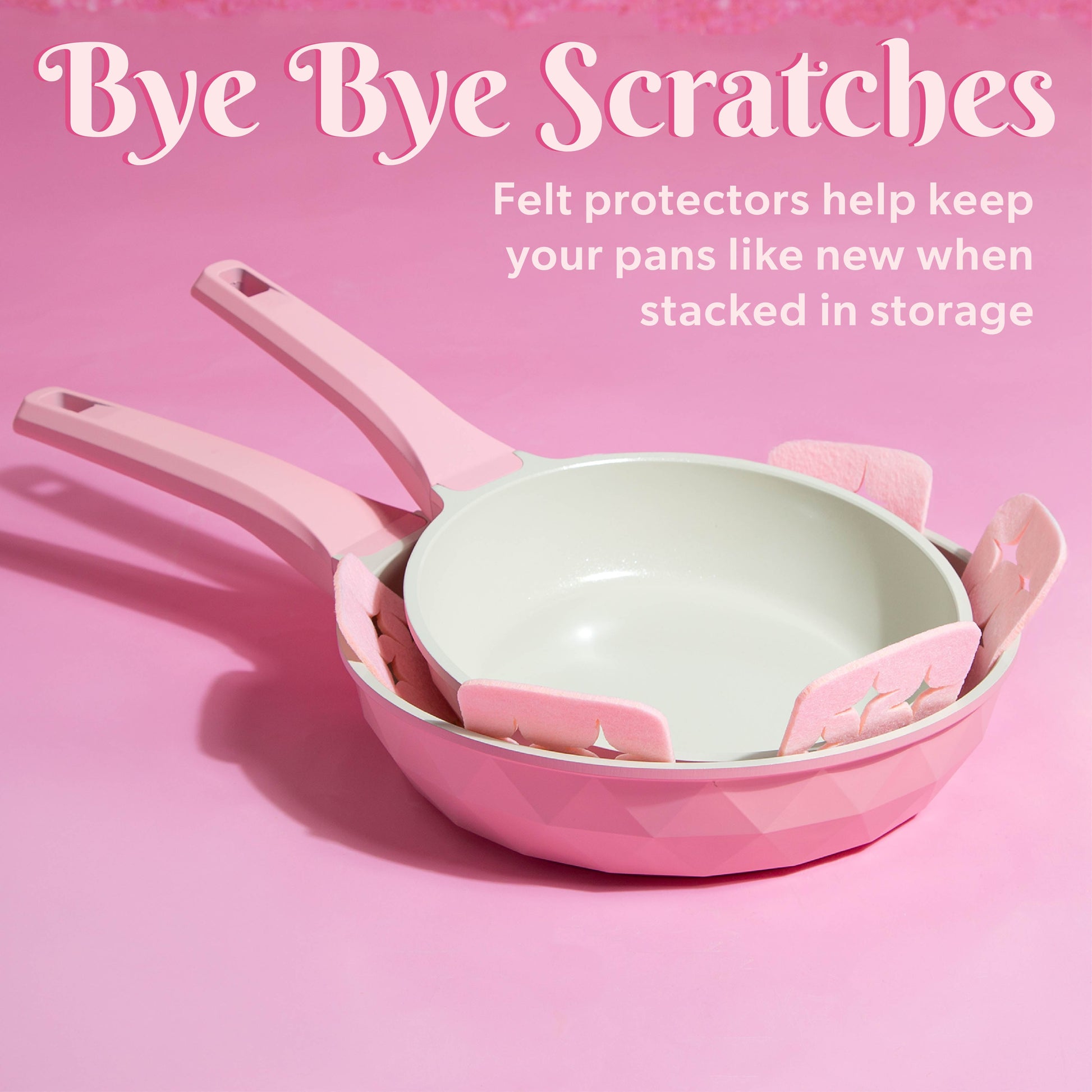 10-Piece Ceramic Nonstick Cookware Set with Pots & Pans, Clean Ceramic™ Coating, Faceted Pink Design