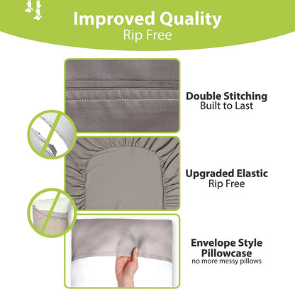 California King Sheet Sets - 100% Pure Viscose Derived from Bamboo Sheets California King Size - Super Soft Viscose Cooling Sheets for Hot Sleepers - up to 16’’ Deep Pocket (S Gray)