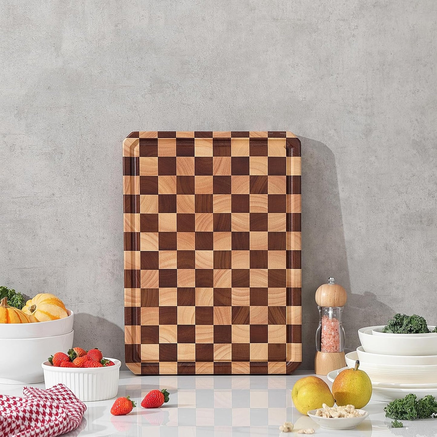 Acacia Wood Cutting Boards for Kitchen-Large Wooden Cutting Boards for Chopping Meat, Cheese, Fruits, and Vegetables