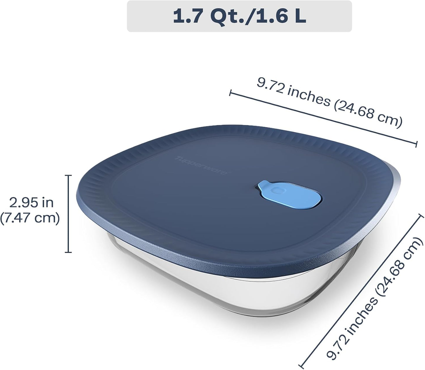Voila Glass Square Food Storage – Baking Dish, 1.7 Qt / 1.6 L