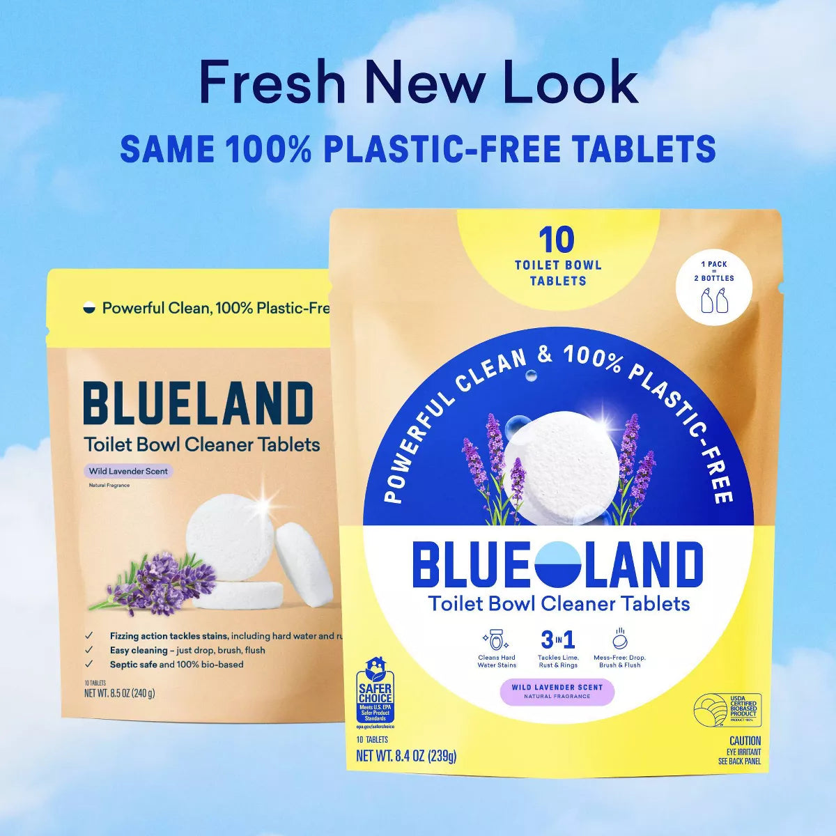 Blueland Wild Lavender Toilet Bowl Cleaning Tablets - 8.4Oz/10Ct: Paraben-Free, Hypoallergenic, Vegan